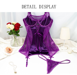 Erotic Bodycon Skirt Lingerie <b>Women's</b> V Neck Lace Sheer Babydoll Nightwear Plus Size Nightdress Sleepwear - Product Image 6