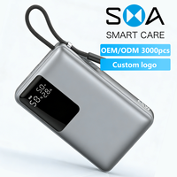 Banco de Energía Portátil de Carga Rápida de 20000 mAh Personalizado para Laptop, con Cable Retráctil y Pantalla TFT