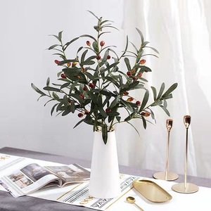Fausse <span class=keywords><strong>tige</strong></span> verte 79cm branche de feuille d'olive artificielle <span class=keywords><strong>pour</strong></span> décoration de maison et de bureau - Product Image 3