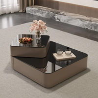 Table basse de bureau moderne italienne table à thé extensible facile à nettoyer avec centre réglable unique et conception de stockage