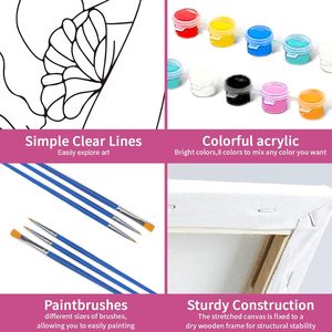 Kits de fête de peinture <span class=keywords><strong>toile</strong></span> pré-dessinée pour adultes pour peinture et Sip Date Night Games pour Couples kit de peinture - Product Image 5