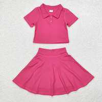 Conjunto Deportivo de 5 Colores para Niñas, Camiseta de Manga Corta, Falda, Pantalones Cortos, Ropa Deportiva de Boutique para Yoga