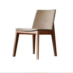 Nordic Luxury Fabric Leather Upholstered Wood Dining Chairs