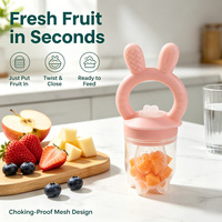 Populaire design peuter babyvoeding fruitvoeder siliconen fruitvoeder knijpvoeder gepersonaliseerd LOGO pasgeboren baby afwensvoeder