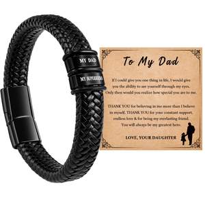 CAIOOCHE, nueva moda, <span class=keywords><strong>pulsera</strong></span> de acero inoxidable de alta calidad, <span class=keywords><strong>pulsera</strong></span> de cuero genuino con cierre magnético fuerte para hombres - Product Image 4