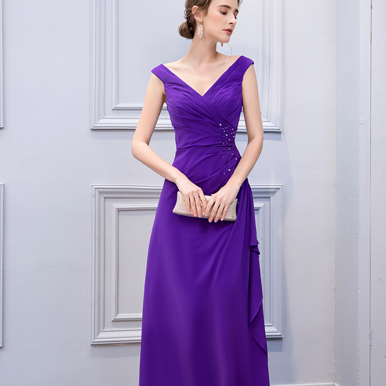 Formal De Niños Vestidos Para Las Niñas De La Boda De Tul Morado Largo De La