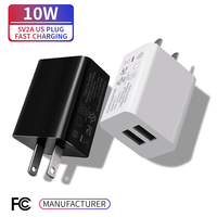 Chargeur de téléphone portable universel rapide de haute qualité 10W 5V2A QC3.0 avec deux ports USB, certifié FCC/CE/RoHS, prise US/EU