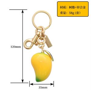 Nouveau porte-clés en résine de mangue, pendentif fruit de dessin animé mignon pour clés de voiture et sacs à dos, mini accessoires jaune-vert, cadeaux en gros - Product Image 6