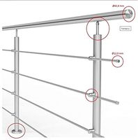 Système de rampe d'escalier intérieure moderne en acier inoxydable INOX avec balustres, finition thermolaquée, installation facile en DIY