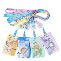 Porte-badge coulissant en plastique personnalisé avec enrouleur, pour carte d'identité d'employé, carte de crédit, carte d'exposition, carte nominative mignonne pour étudiant