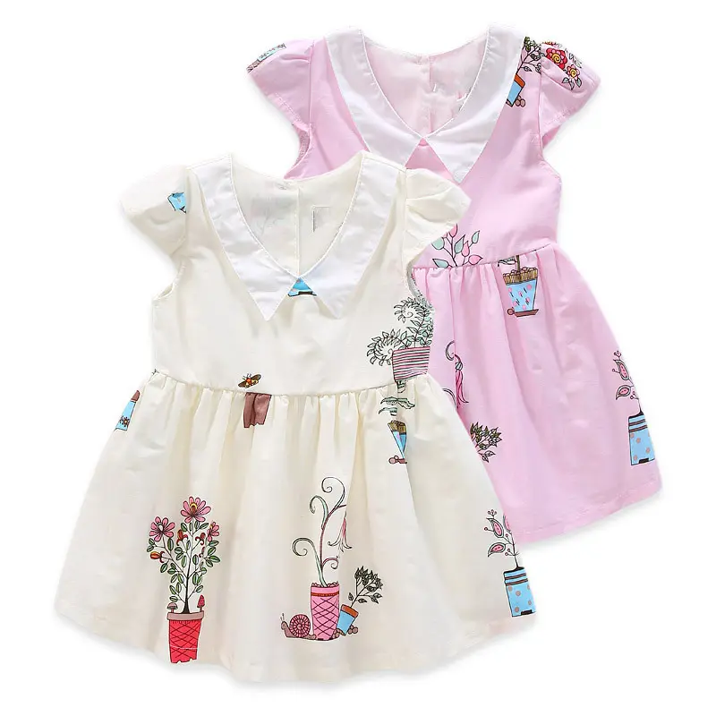 Derniers vêtements pour bébés Robe de princesse en coton pour bébés