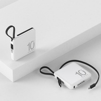 Petit chargeur portable PD22.5W 10000Mah avec câble intégré, batterie externe universelle rechargeable 5000mAh pour téléphone portable