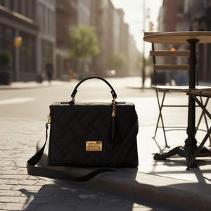 Bolso Bandolera Negro Fana Preciosa Nala, Cuero PU Acolchado, Cierre de Cremallera, Estilo Vintage, Uso Diario - Product Image 2