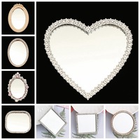 Nouveauté 2026 : Breloques pour coque de téléphone DIY en alliage, motif cœur miroir, avec fleur en perles incrustées de diamants, diverses décorations miroir