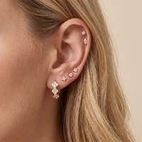 Boucles d'oreilles Huggie hypoallergéniques HOVANCI en acier inoxydable étanche, petites, avec émail cœur et étoile, zircon cubique, bijoux de piercing pour l'oreille