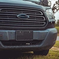 Targa per auto americana con stelle e strisce in rilievo in plastica personalizzata