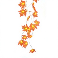 Guirlande lumineuse LED feuille d'érable blanc chaud pour Thanksgiving, étanche IP44, à piles, décorations festives sur le thème de l'automne
