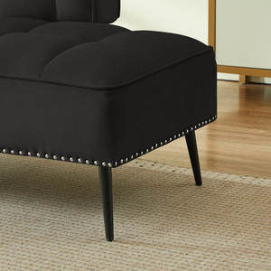 Modern Two Seater Velvet Sofa 54 Inch With <b>Backrest</b> And Rotating Side Table Entryway Ottoman Multi Use Bench Office Desk - Product Image 4