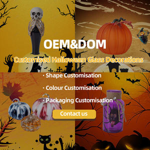 Hot bán Halloween Đảng tùy chỉnh màu sắc tường treo trang trí Glass ma bí ngô đèn LED Quà Tặng thủ công mỹ nghệ - Product Image 6