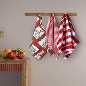 Custom Digital Printed Premium Kitchen Dish Hand Recycled Microfiber Waffle Tea Towel - Product Image 1