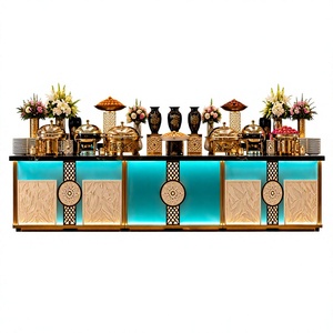 Virellora TurquoiseLuxe - Mostrador de Buffet Moderno y Clásico de Acero Inoxidable para Uso en Interiores y Exteriores - Product Image 1