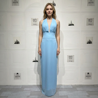 Robe Chic Personnalisée à Col Halter Sans Manches, Robe d'Été à Pois, Robe Élégante Ample et Décontractée pour Soirée et Fête pour Femme