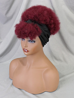 Vente en gros Perruques cheveux humains afro crépus courts avec bandeau complet fabriqué à la machine perruques de grade 13a sans dentelle sans colle Wear and Go