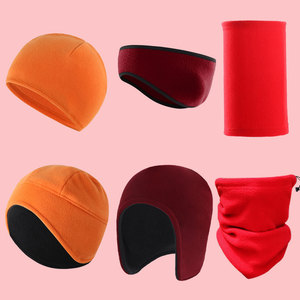 Winter Fleece Hat Neck Warmer Earmuffs Solid Color Outdoor Cycling Hiking Adult Sports Accessories - Product Image 1