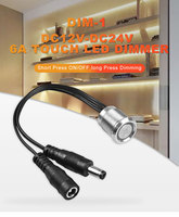 Commutateurs tactiles DC12V-24V 6A avec connecteur CC pour bande lumineuse à LED Contrôleur de luminosité variable en continu Gradateur de LED
