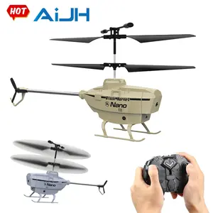 AiJH Mini Helicóptero RC Brinquedo voador Plástico Luz infravermelha Recarregável Evitar Obstáculos Helicóptero RC de 2.5 Canais