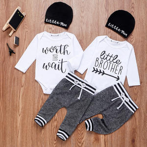 Vêtements pour bébés garçons, ensembles en coton, barboteuse à manches longues, pantalon, chapeaux, tenue 3 pièces, vêtements chauds pour bébés de 0 à 18 mois - Product Image 2