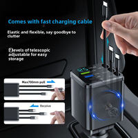 Chargeur de voiture USB rétractable 7-en-1 PD 180W QC3.0 à charge rapide pour téléphones portables, montres connectées et appareils photo (vente en gros)