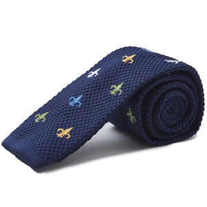 Hommes français coloré <span class=keywords><strong>Fleur</strong></span> <span class=keywords><strong>De</strong></span> Lis symbole motif nouveauté <span class=keywords><strong>cravate</strong></span> <span class=keywords><strong>cravate</strong></span> mince tricot Polyester cravates garçons d'honneur cravates <span class=keywords><strong>de</strong></span> mariage - Product Image 1