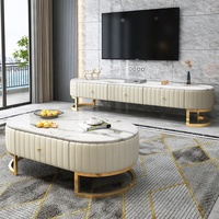 Meuble TV de style nordique moderne, design moderne, nouveau, pas cher, en marbre, blanc et or, pour salon