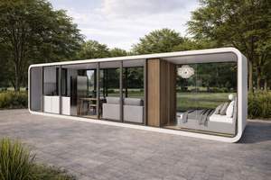 Casa Contenedor Cápsula de Lujo de 20 y 40 pies: Cabaña Prefabricada Modular Tipo Apple y Oficina Portátil Moderna - Product Image 2