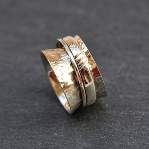 Latest Design Bezel Setting Wedding Meditation <b>Spinner</b> <b>Ring</b> 925 Sterling Silver Handmade Jewelry Wholesale Factory Price - Product Image 3
