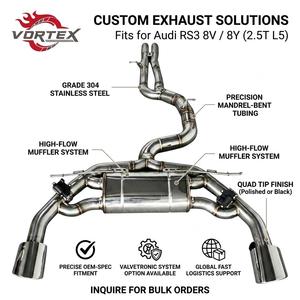 Kit d'échappement Catback à double sortie en acier inoxydable 304 poli miroir Vortex avec soupapes pour Audi RS3 8V 8Y 2.5T 2016-2024 Racing - Product Image 1