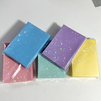 50 pièces/paquet – Protège-cartes holographiques transparents à double couche, motif étoile scintillante, couleur macaron