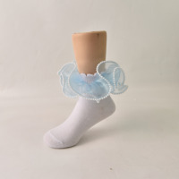 Nouvelles chaussettes de cheville en coton respirant pour bébés et petites filles, style princesse, en maille moelleuse et dentelle à volants, collection automne