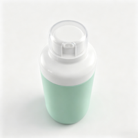 Bouteille cylindrique à bouchon rabattable vert menthe mat 350 ml 500 ml, couvercle double couche blanc, conteneur vide de voyage pour soins de la peau, rechargeable