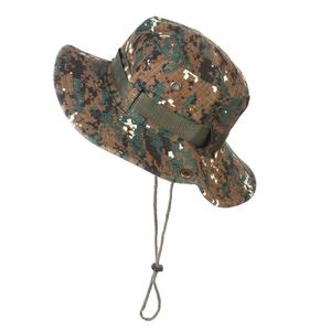 Breathable Camouflage <strong>Boonie</strong> Hat with Under Chin Rope Outdoor Jungle Hat with Eyelets for Summer Fishing Ski Cycling Daily Use - Product Image 3