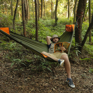 Haute qualité arbre hamac tente Camping étanche extérieur maille Nylon hamacs Double Parachute Portable hamac - Product Image 4