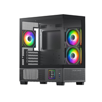 H6 Deux Côté Verre Trempé Vue Panoramique Peak Performance Ordinateur Cas Micro ATX HD USB3.0 Pc Gamer Cas Avec Écran D'affichage