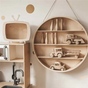 Étagère murale suspendue moderne en bois massif à quatre niveaux personnalisée, durable, pour la chambre d'enfant, le salon, étagère de présentation multi-niveaux - Product Image 1