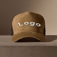 Casquettes de baseball personnalisées 2025 avec logo pour hommes – Casquette 5 panneaux en daim et maille avec patch brodé – Style Hip Hop élégant – Performance Plage