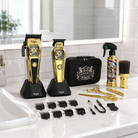 Alat Cukur Rambut Profesional untuk Salon, Motor Berkecepatan Tinggi, Set Trimmer & Shaver, Mesin Potong Rambut untuk Tukang Cukur