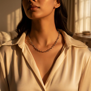 Iolite Beaded <b>Necklace</b> for Women Gold Plating Chain Fashion Jewelry Gift - Product Image 3