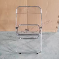 Vente en gros de chaises de salle à manger pliantes modernes, portables, transparentes et transparentes pour l'hôtel, le bureau, la salle de réunion et le salon en plastique.