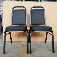 Chaises de banquet d'hôtel en métal empilables avec revêtement en tissu pour restaurant et événements – Vente directe usine