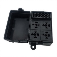 Boîte à fusibles automobile 6 voies avec 4 prises de relais noires 12V/24V, module de relais de type insert